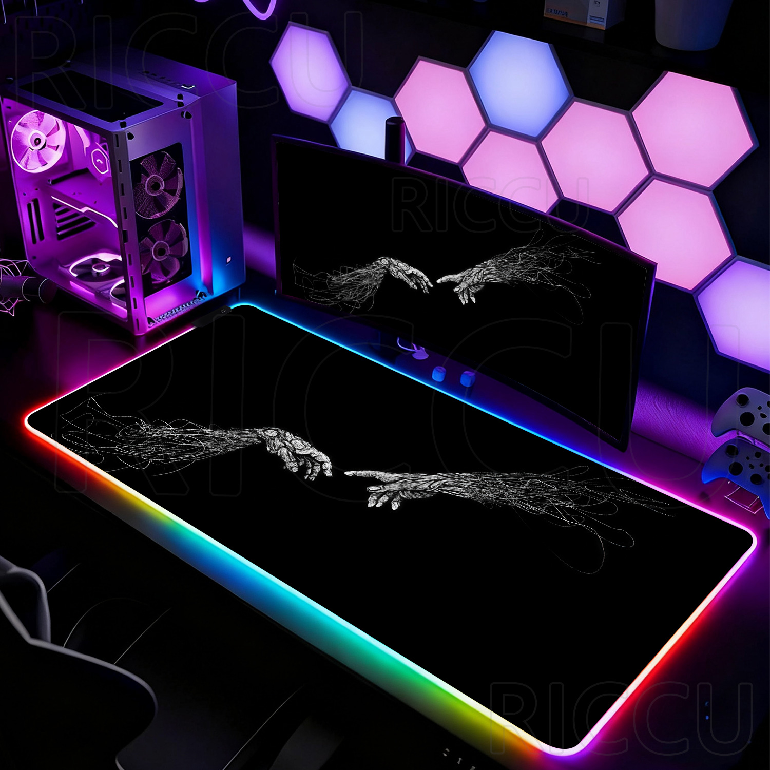 RGB XXL HD Büyük Siyah Beyaz G - Desk Setup Pc And Laptop incelemesi ve fiyatı
